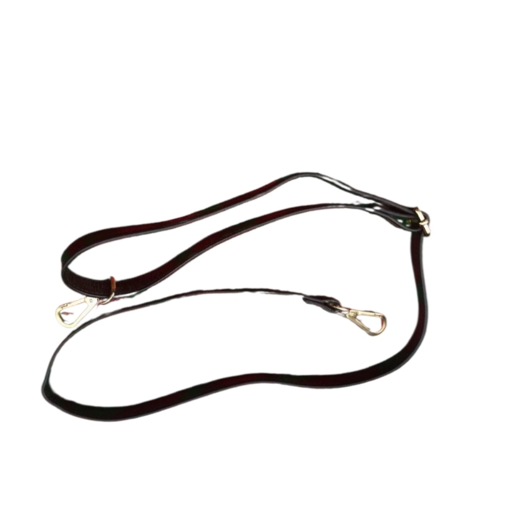 Elegant Black Leather Adjustable Crossbody Replacement Strap With Gold Hardware